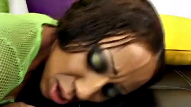 Doggystyled ebony beauty takes a hard dick