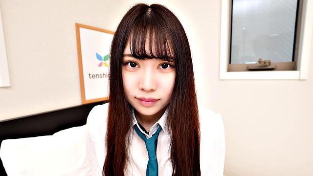 Mio Ito shows her sexy legs and hairy pussy in her uniform