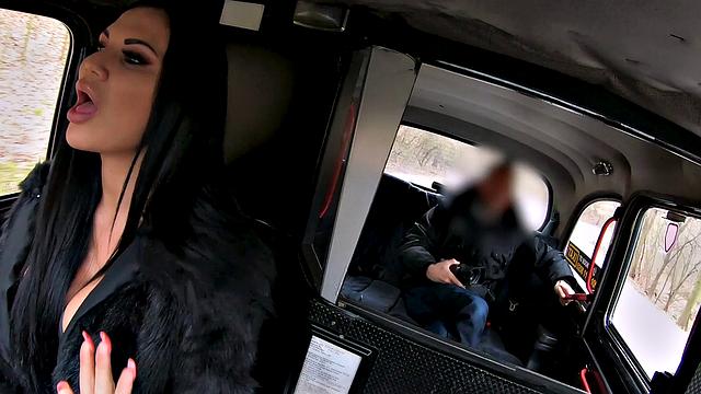 Tattooed brunette Jasmine Jae gets her trimmed pussy pounded by Public Agent in denim jeans & boots