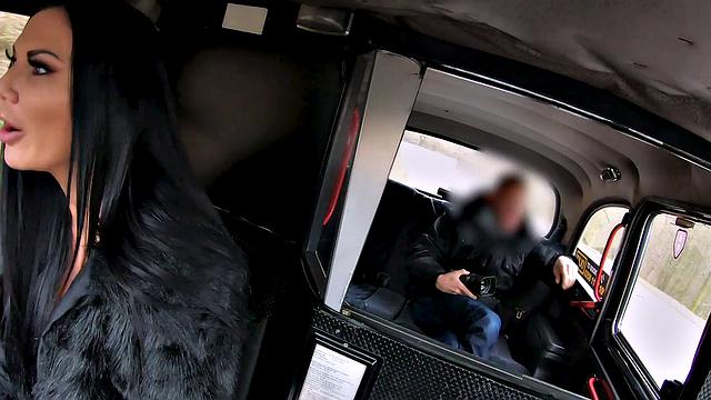 Tattooed brunette Jasmine Jae gets her trimmed pussy pounded by Public Agent in denim jeans & boots