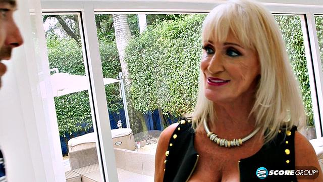 64-year-old Leah gets fucked. Her hubby watches.