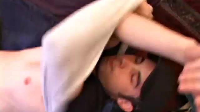 Already stroking himself thru his jeans, Tapher gets nice and hard before stripping down. He starts playing with his asshole and gets a little help jerking his cock.