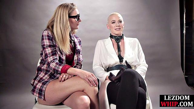 Tied lez babe toyed by mistress