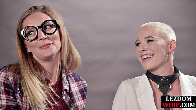 Tied lez babe toyed by mistress