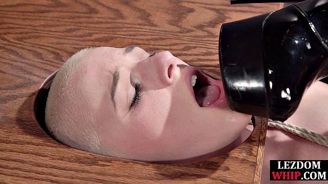 Tied lez babe toyed by mistress