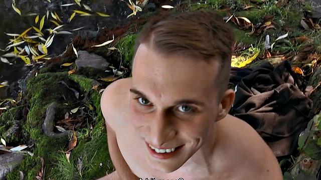 Dirty Euro guy filled with nice cock outdoors in tight ass