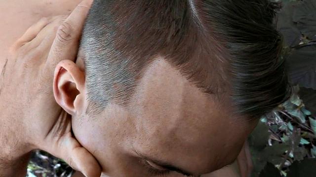 Dirty Euro guy filled with nice cock outdoors in tight ass