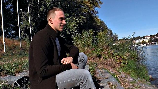 Dirty Euro guy filled with nice cock outdoors in tight ass