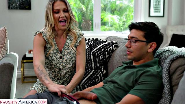 Sexy blonde MILF Andi Avalon gets her wet pussy pounded by friend