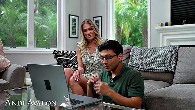 Sexy blonde MILF Andi Avalon gets her wet pussy pounded by friend