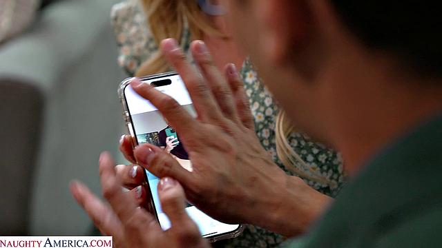 Sexy blonde MILF Andi Avalon gets her wet pussy pounded by friend