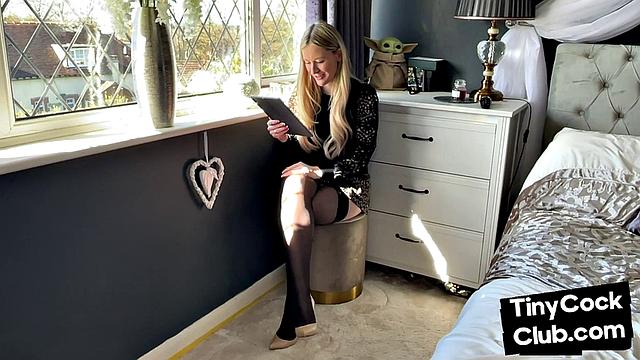 CFNM Brit in stockings rating small cock pictures from fans