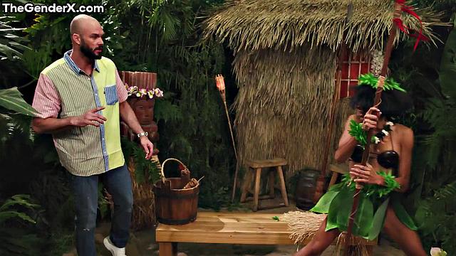 Big-titted ebony hard doggystyled