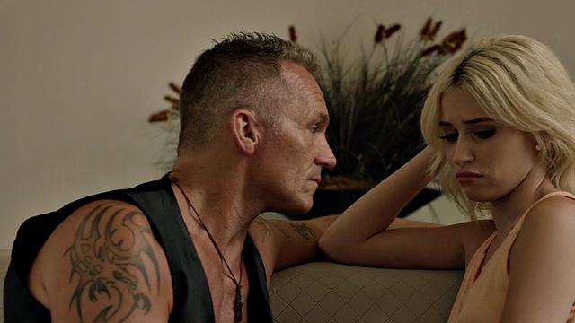 Inked stepdaughter banged by stepdad on the bed