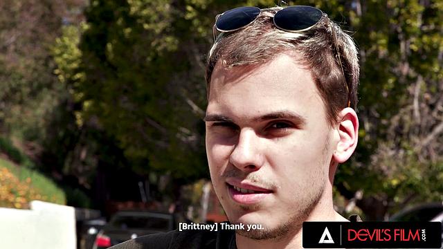 DEVILS FILM - Sexy Busty Trans Brittney Kade Gets Ass Fucked By Friend's Boyfriend