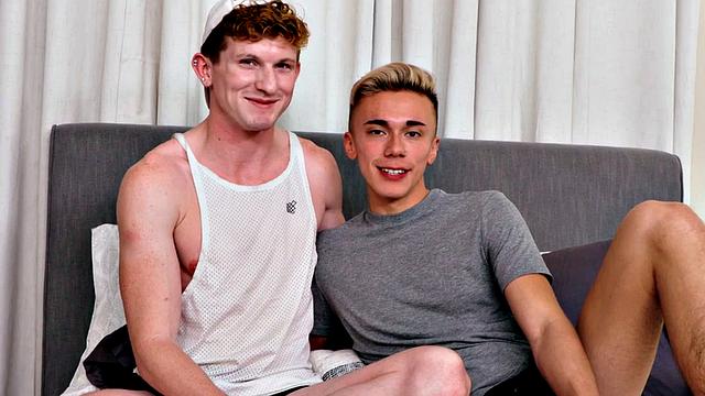 BJ stud mouthjizzed on the casting after bareback