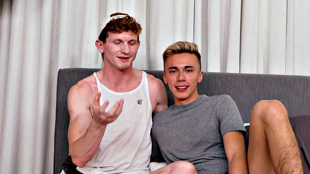 BJ stud mouthjizzed on the casting after bareback