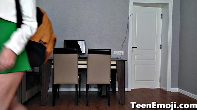 Horny teen slut moans and finger fucks