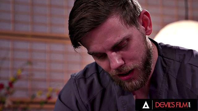 DEVILS FILM - Busty Trans Janie Blade Gets Butt Fucked And A Huge Facial During Hot Massage