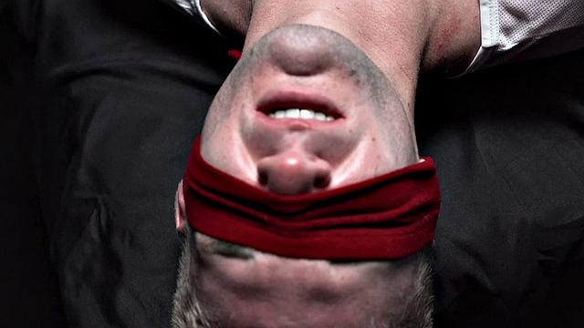 Bondage blindfolded twink assfucked by preacher