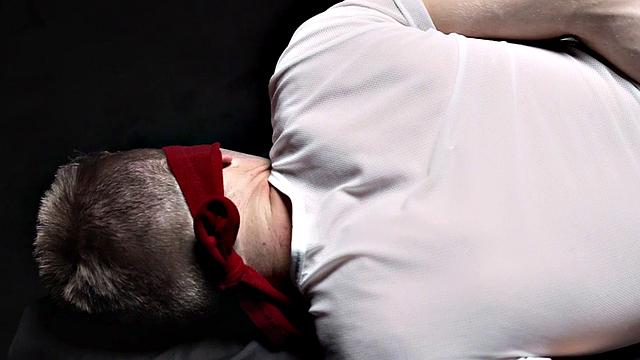 Bondage blindfolded twink assfucked by preacher