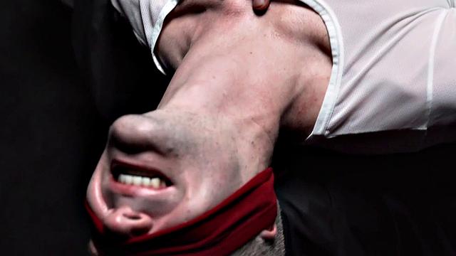 Bondage blindfolded twink assfucked by preacher