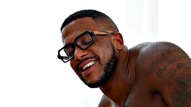 Black hairy jock fisted in classroom at college by white BF