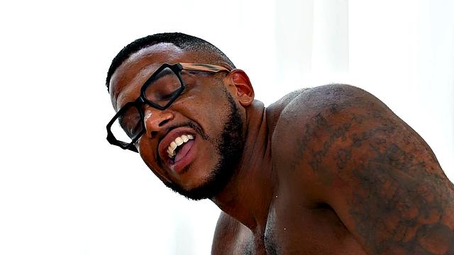 Black hairy jock fisted in classroom at college by white BF