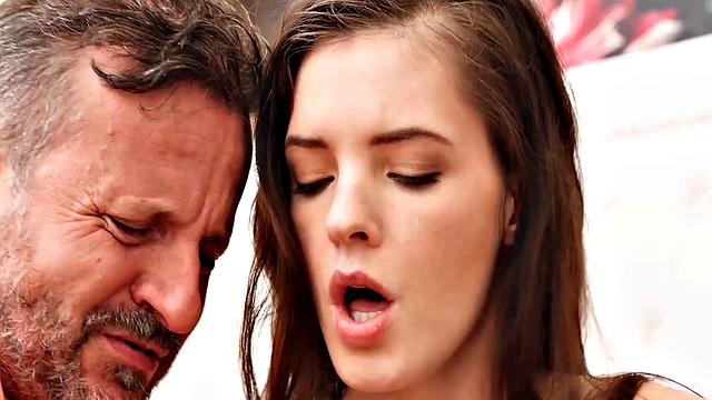 DADDY4K. Old guy manages to serve girl instead of her bf