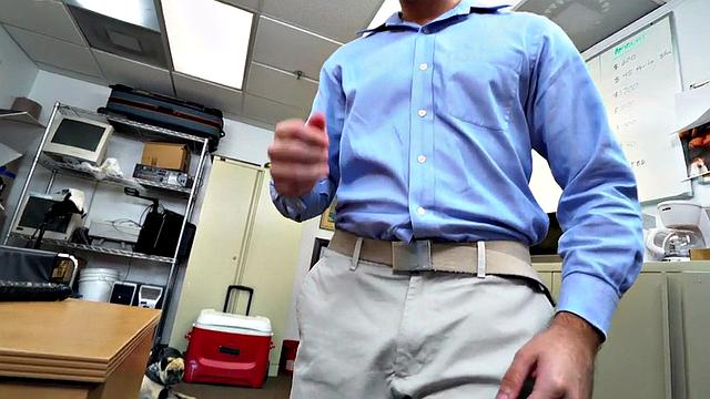 Dominant BBC jock nails office bottom in hairy asshole