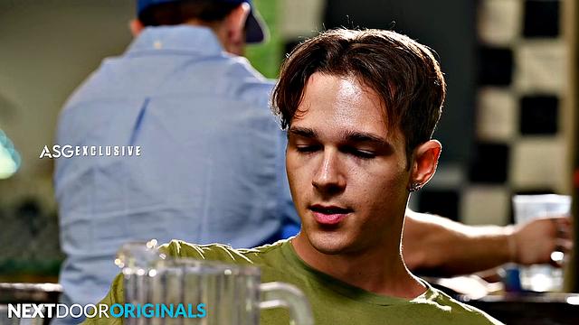 Sexy Waiter Flirts and Dicks Down Hunk at Work - NextDoorStudios