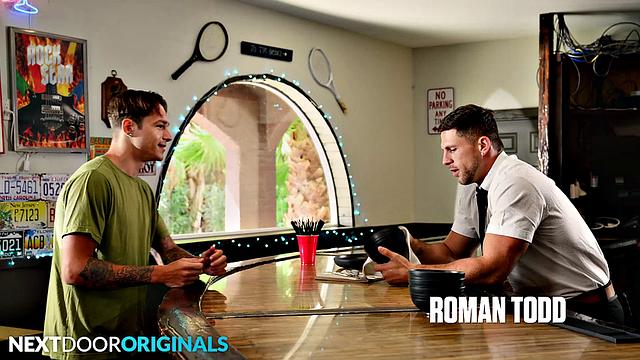 Sexy Waiter Flirts and Dicks Down Hunk at Work - NextDoorStudios