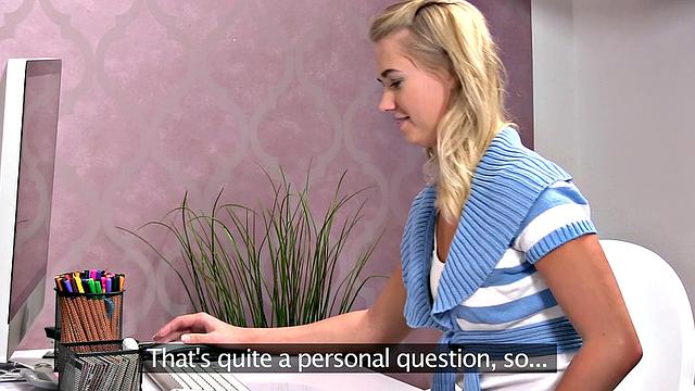 Tight Blonde Gives Her Pussy To Horny Agent