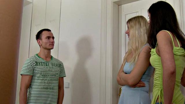 Mistresses dominate with dildos and assplay in threesome