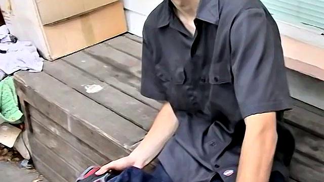 Ian Madrox kicks back outdoors and gives his feet more attention than his last boyfriend
