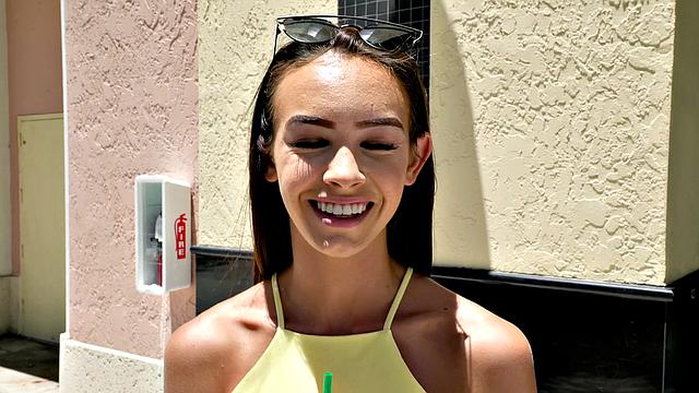 Latina slut in thong fucks hard in the great outdoors