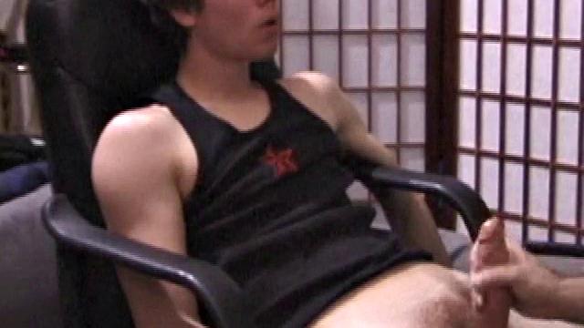 Kicking back in a chair, Jayden is ready to jack off again, and we get to watch! This time he enjoys some help from a mystery hand that edges out his cum.