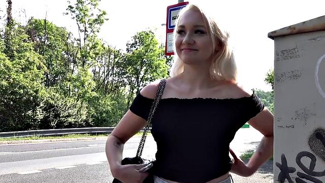 Blonde Pussy Stuffes From Behind Before Giving Head