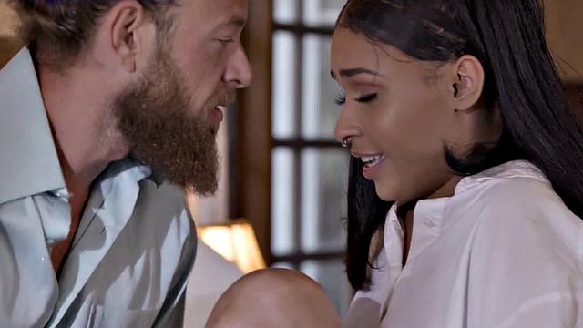 Greedy Ebony 21yo with small boobs fucked in pussy