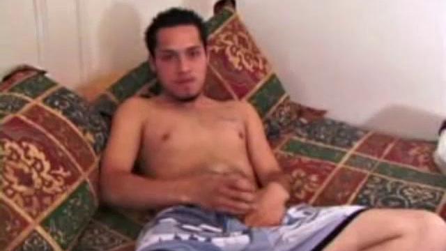 Juice strips down and shows his hard cock. He lubes up his tight hole and slides a purple dildo inside. He really likes it, but has more sex toys to play with. He slides more lube over his hole and shoves a bigger one in.