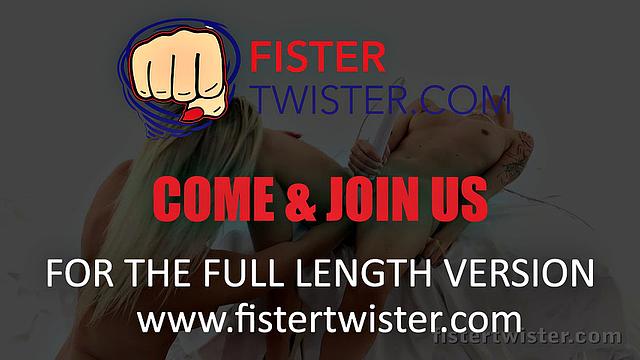 Hot blondes enjoy lesbian fisting fun