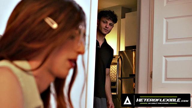 HETEROFLEXIBLE - Enzo Muller Catches Glimpses of His Nerdy Femboy Roommate Jeremy Angels Up Skirt