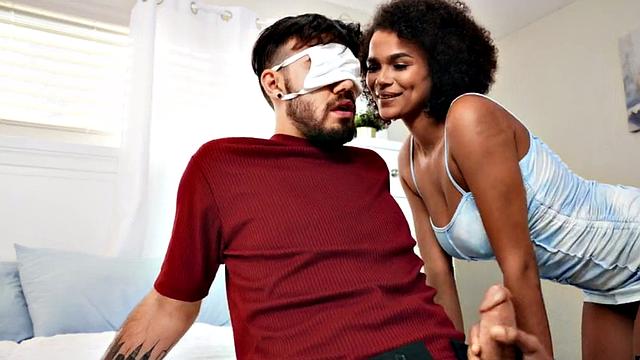 Nubian babes share stiff cock after giving blowjob