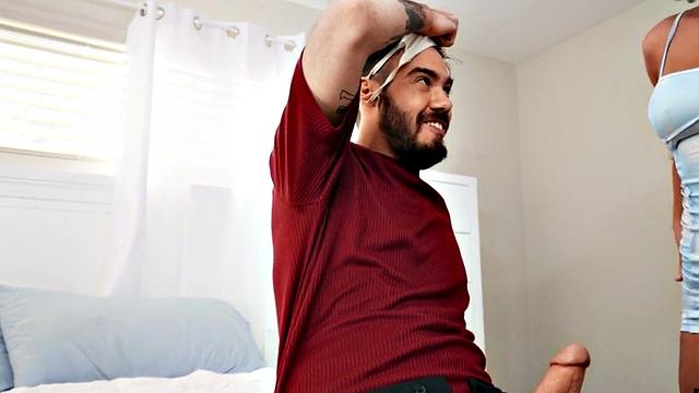 Nubian babes share stiff cock after giving blowjob