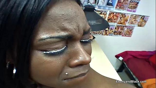 Chubby black honey drilled by white man