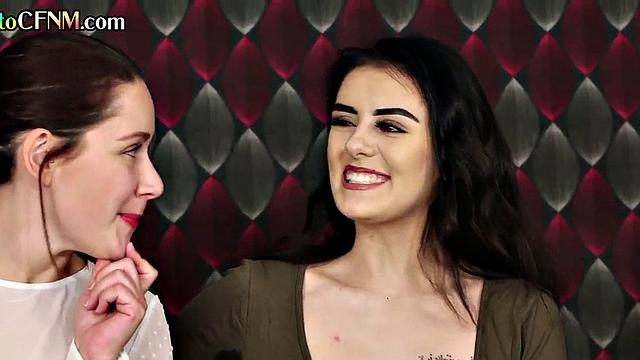 CFNM MILFs stroking sub cock while dirty talking