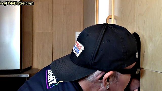 Gloryhole DILF deepthroats dude before barebacking