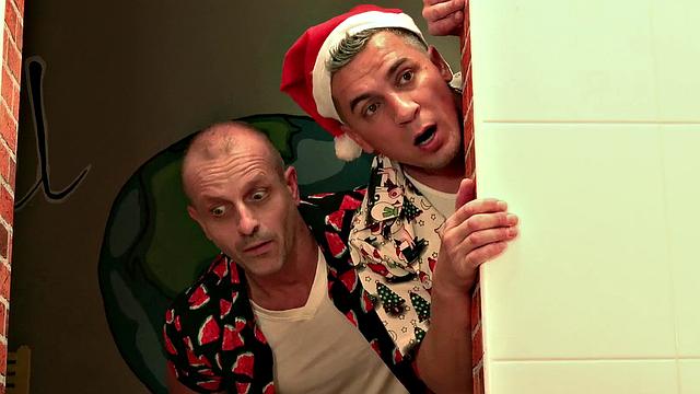 Kinky tattooed chick with trimmed pussy enjoys double penetration & ass play in shower