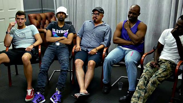 GangbangCreampie - Brunette Babe Gets Spitroasted And Gangbanged Even Harder