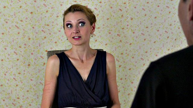 Skinny femsub publicly mouthfucked with dildo